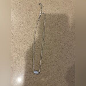 Elegant Silver Necklace with White Stone